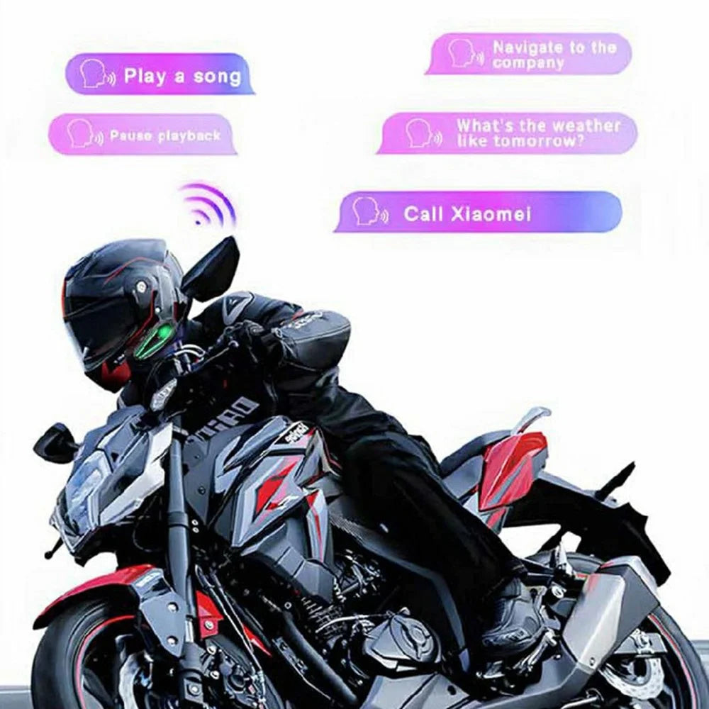 S7 Helmet Bluetooth-compatible Headset Hard Microphone IP67 Waterproof Noise Cancelling Motorcycle Intercom Earphone for Riding (No Memory Card)- Black - 7