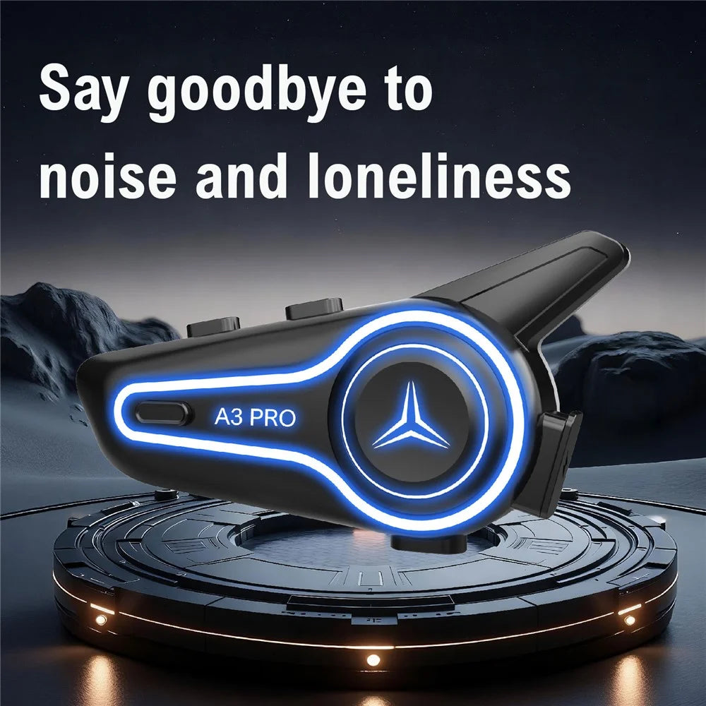 A3 PRO Motorcycle Helmet Bluetooth-compatible Headset IP67 Waterproof Intercom Earphones with 2 in 1 Mic (without Memory) - Black - 4