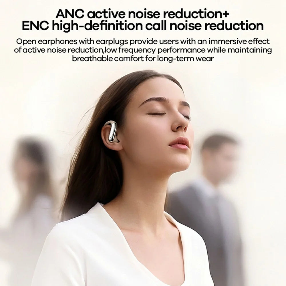 REMAX OWS-28 Open Ear Earhook Wireless Earbuds ANC ENC Noise Cancelling IPX5 Waterproof Headset for Sports - Grey - 3
