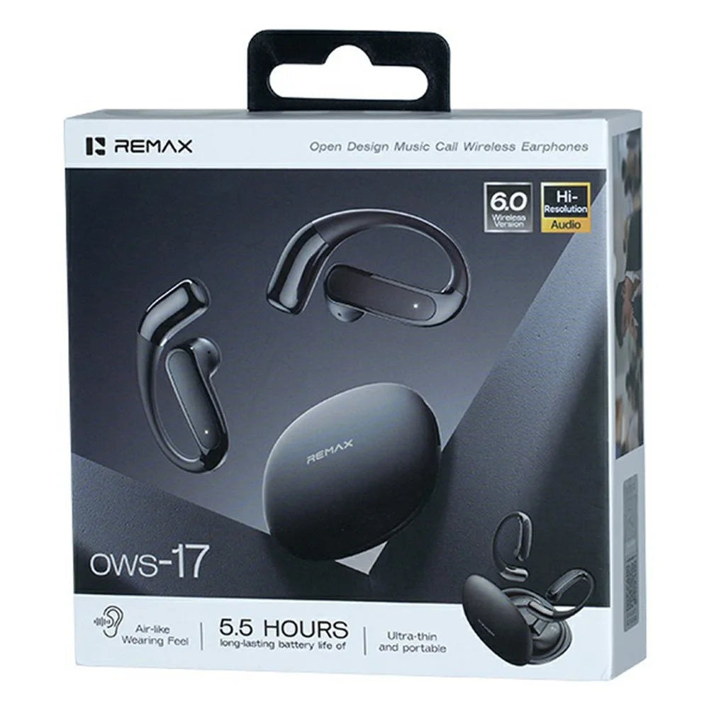 REMAX OWS-17 Open Ear Wireless Earphones Bluetooth-compatible 6.0 Hi-Resolution Audio Gaming Mode Ear Hook Earbuds - Black - 7