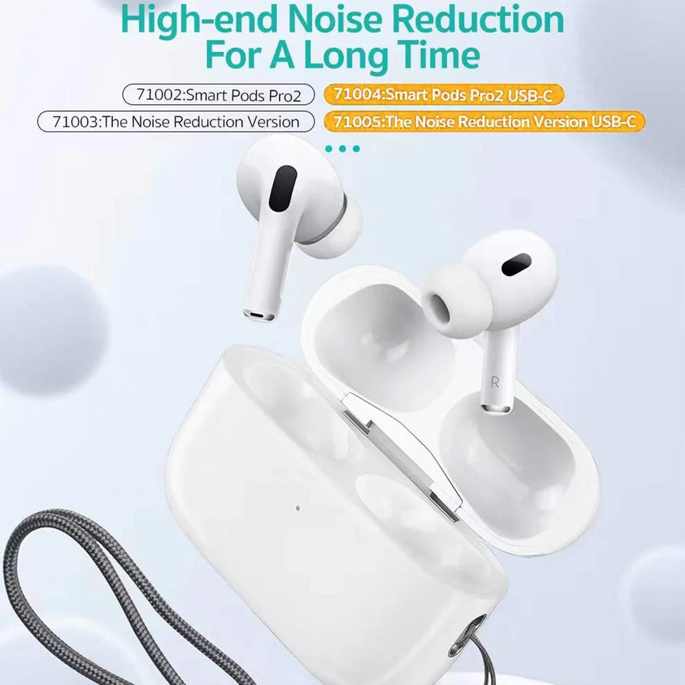COTECI Smart Pods Pro2 TWS Bluetooth-compatible Earbuds Noise Cancelling USB-C Charging Earphones for Music - White - 3