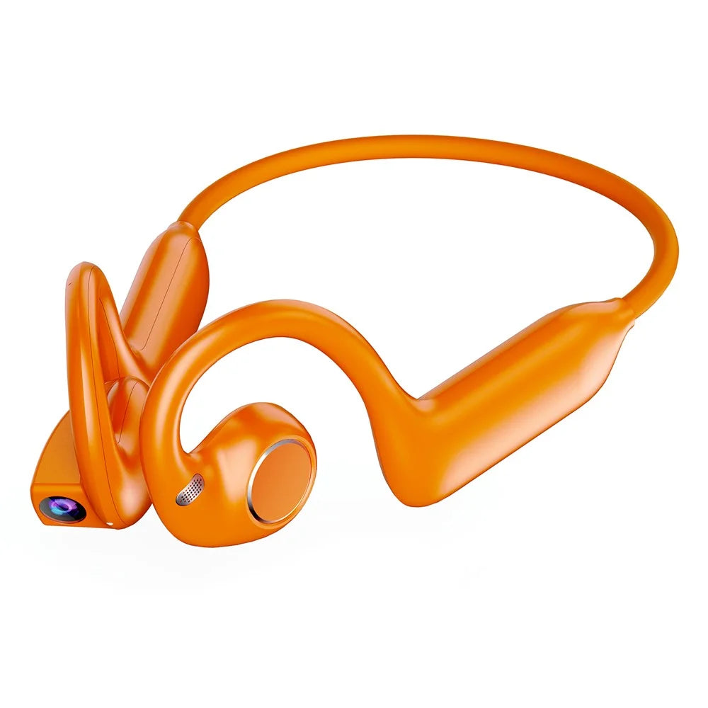 E900 Open Ear Bluetooth-compatible Earphones with 8MP Camera AI Translation ENC Noise Reduction Earphones - Orange - 1