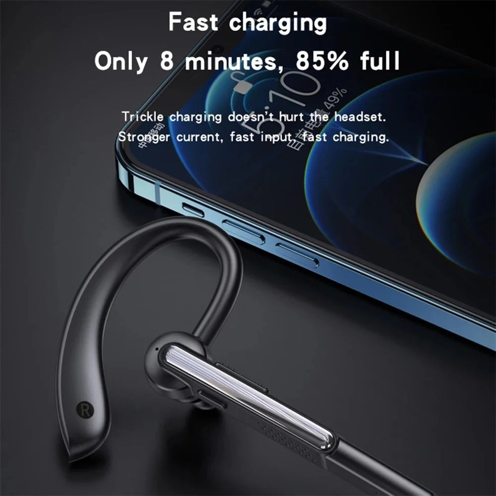 P40 Single Ear Wireless Bluetooth-compatible Headset 180-degree Rotating Business Noise Reduction Earphone Hands-free Headphone with Mic - 2