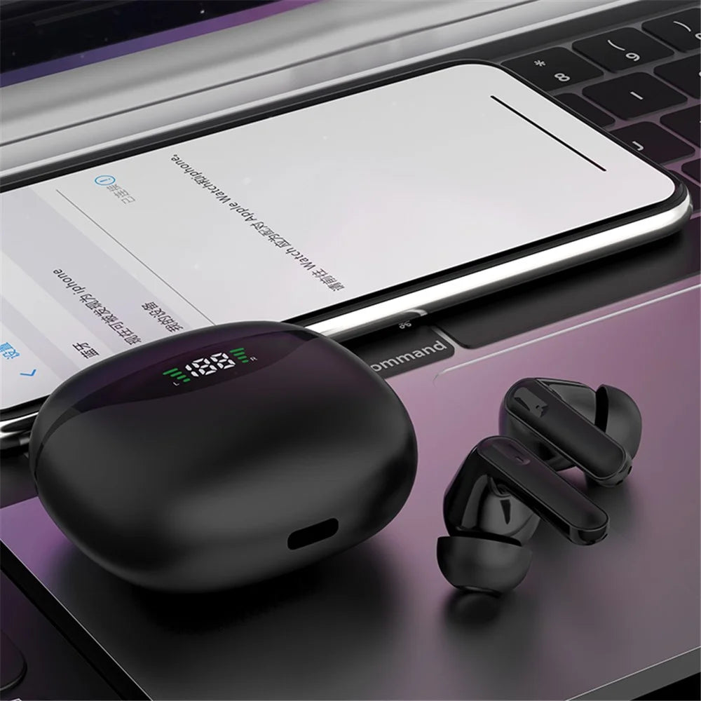JS121 Digital Display Wireless TWS Earphones Touch Control Bluetooth-compatible Earbuds Headphones - Black - 2