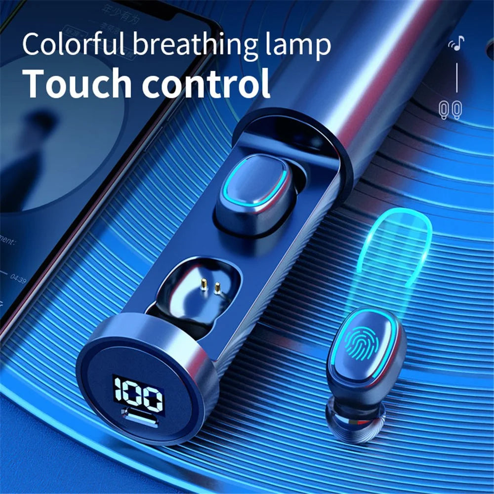 C1 Bluetooth-compatible Wireless In-ear Headset TWS Earphone Stereo Sound Earbud Sports Noise-canceling Headphone with Charging Case - Blue - 4