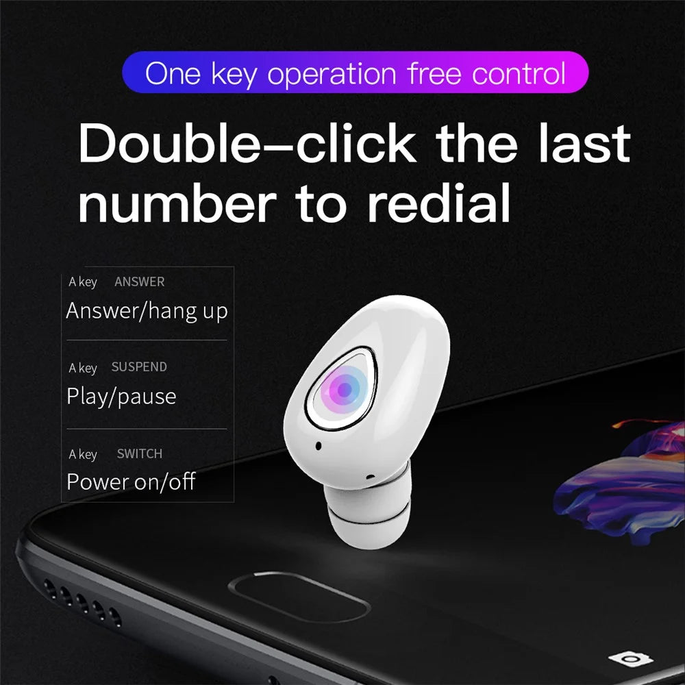 YX01 Single Ear Bluetooth-compatible Headset Wireless Mini Earphone Sports Running with Charging Case and Charging Cable - Black - 7