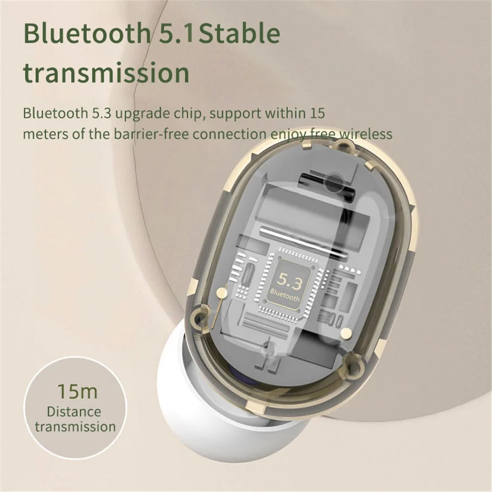 E8S Mini TWS Bluetooth-compatible Earphone Digital Display HiFi Stereo Wireless Touch In-ear Headset - Green - 4