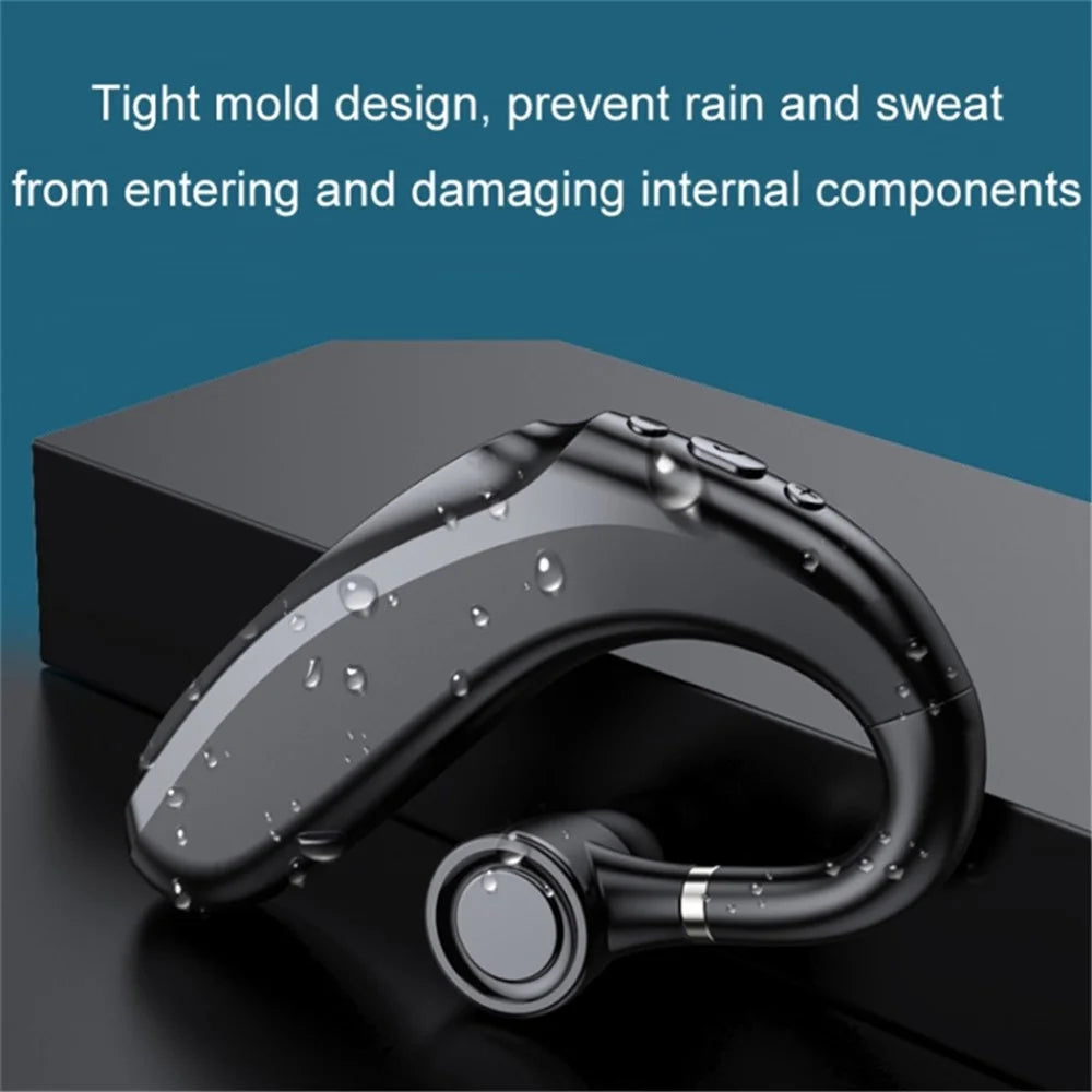 Q12 300mAh Battery Single Ear Bluetooth-compatible Headset Business Sports Wireless Music Call Earhook Earphone - Black - 2