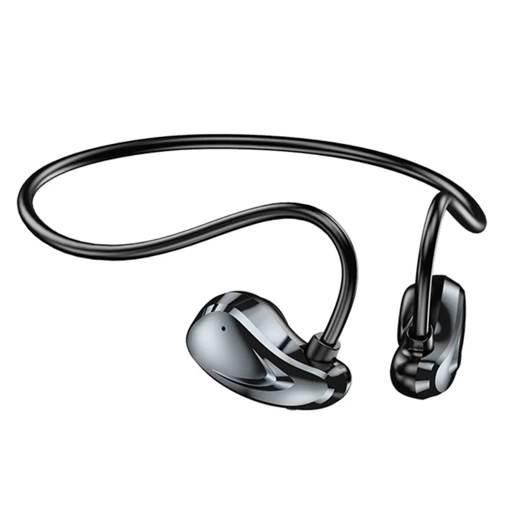 A60 Open Ear Air Conduction Headphones Bluetooth-compatible 5.3 Wireless Neckband Earphones with Mic - Black - 1