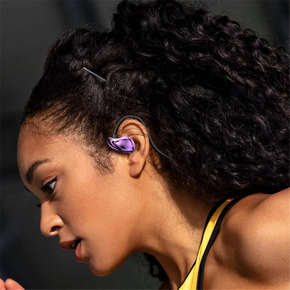 A60 Open Ear Air Conduction Headphones Bluetooth-compatible 5.3 Wireless Neckband Earphones with Mic - Black - 6