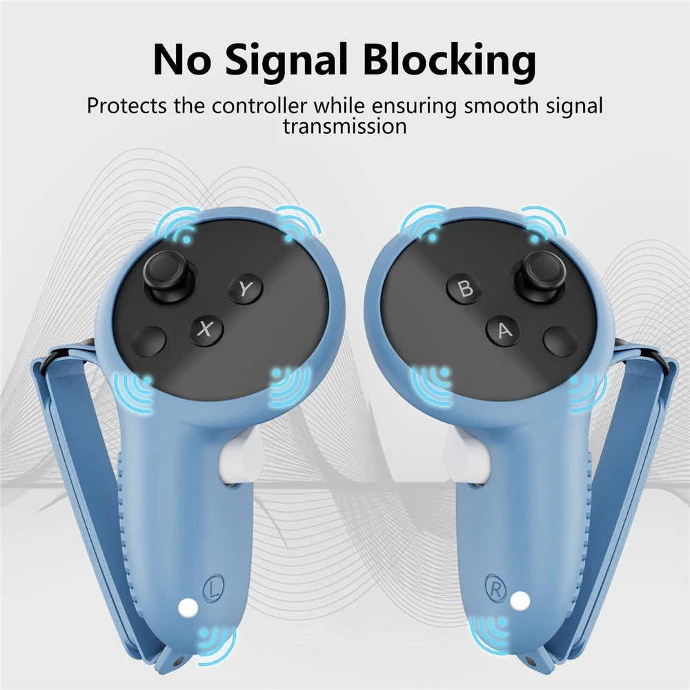 JYS JYS-MQ013 1 Pair for Meta Quest 3 Touch Controller Cover Anti-skid Silicone Protective Case - Blue - 2