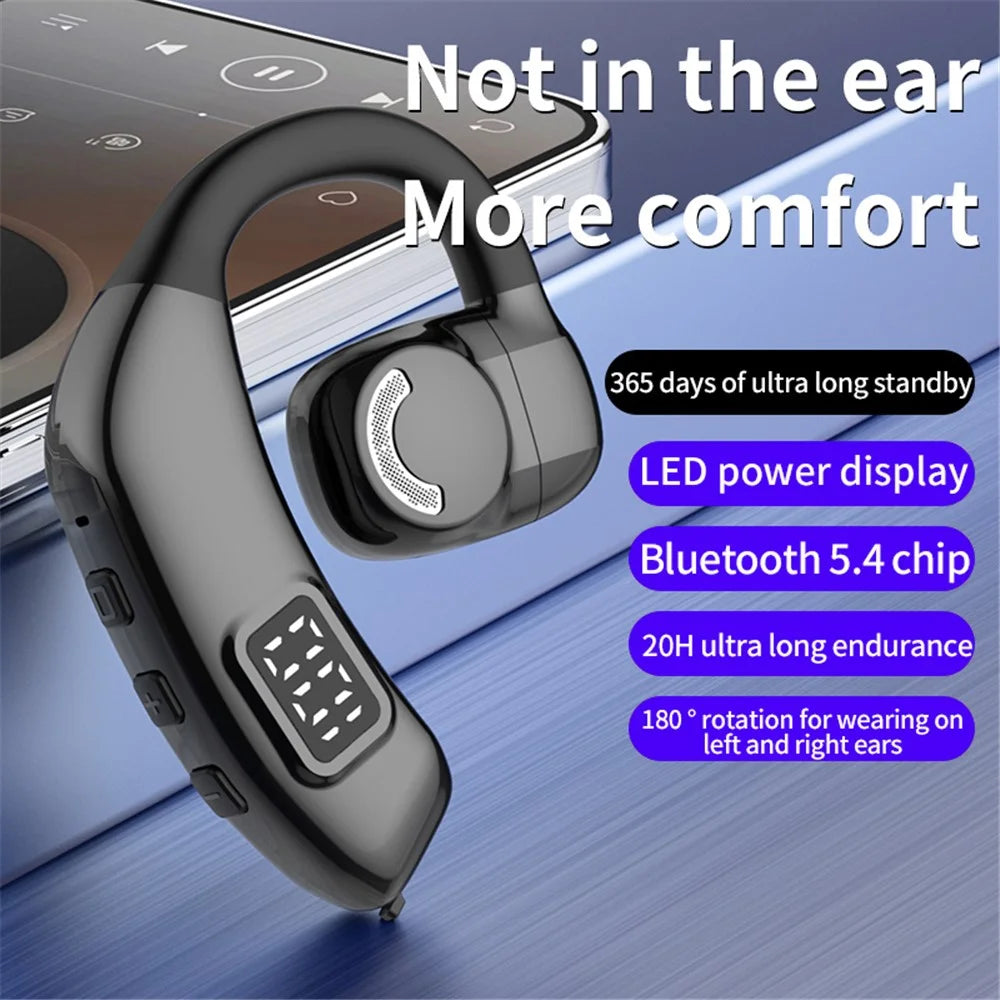 X30 Bluetooth-compatible 5.4 Single Ear Business Headphone Wireless Hook Earphone - Black - 2