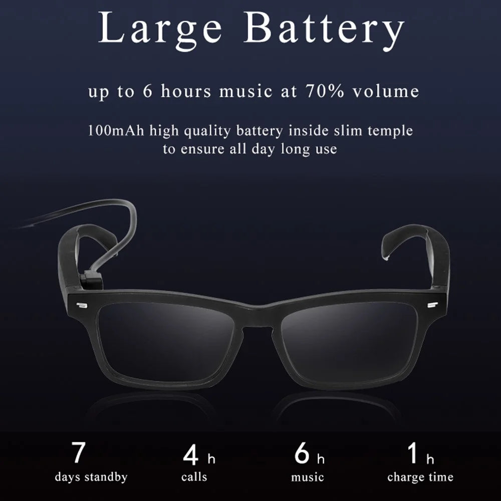 KY01 Waterproof Smart Glasses Open Ear Headphone Bluetooth-compatible Music Headset - Anti Blue Light Design - 6