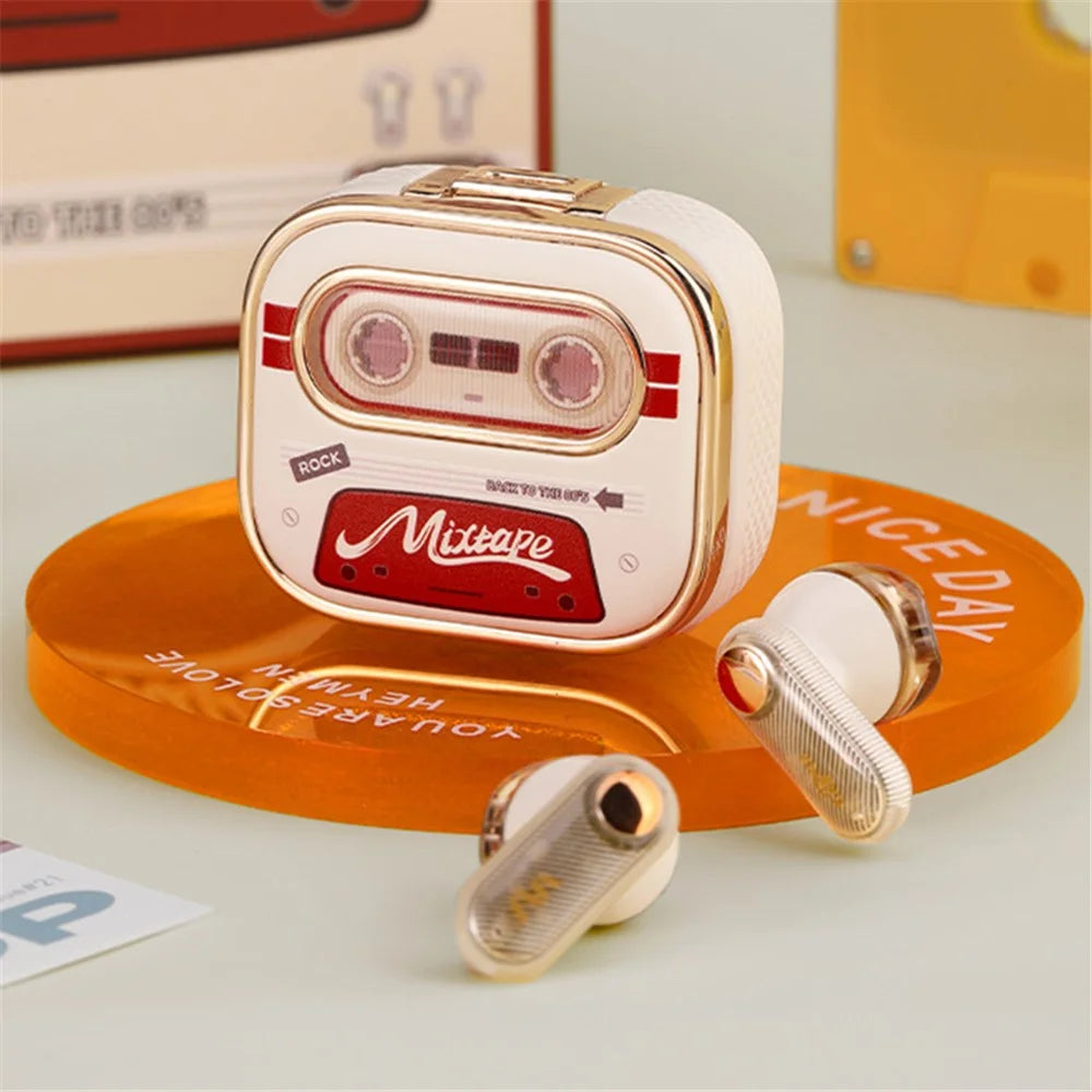 ROCK TWS Wireless Earphones Bluetooth-compatible Headphones Wireless Stereo Headphones Retro Design - 5