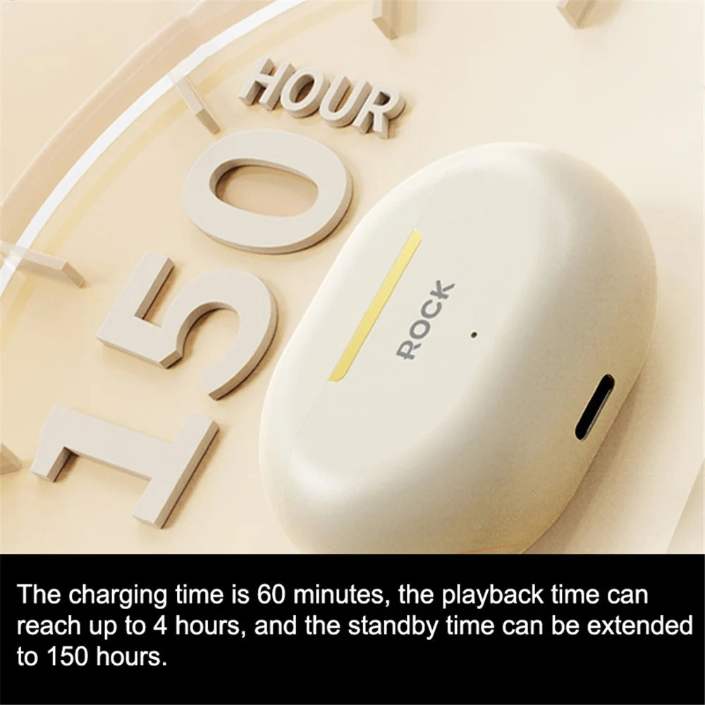 ROCK EB900 TWS Wireless Earphones Portable Stereo Music Headphones Type-C Bluetooth-compatible Earbuds - 2