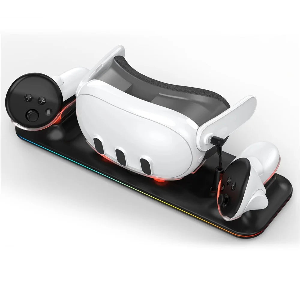 Charger Station for Meta Quest 3 VR Headset and Double Controller Charging Dock - Black - 2