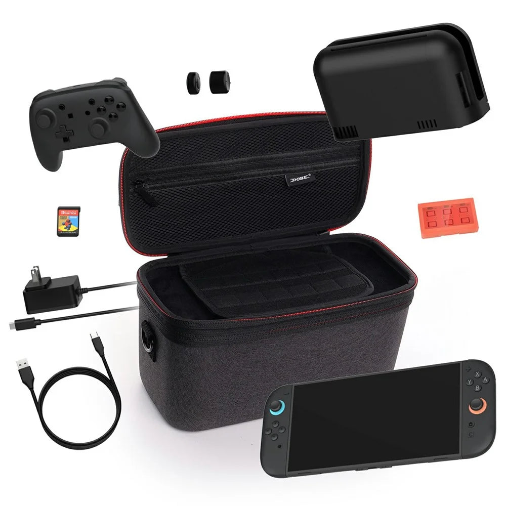 DOBE TNS-3175 For Nintendo Switch 2 Console Carrying Case EVA Crossbody Bag with Game Card Storage Box - 3