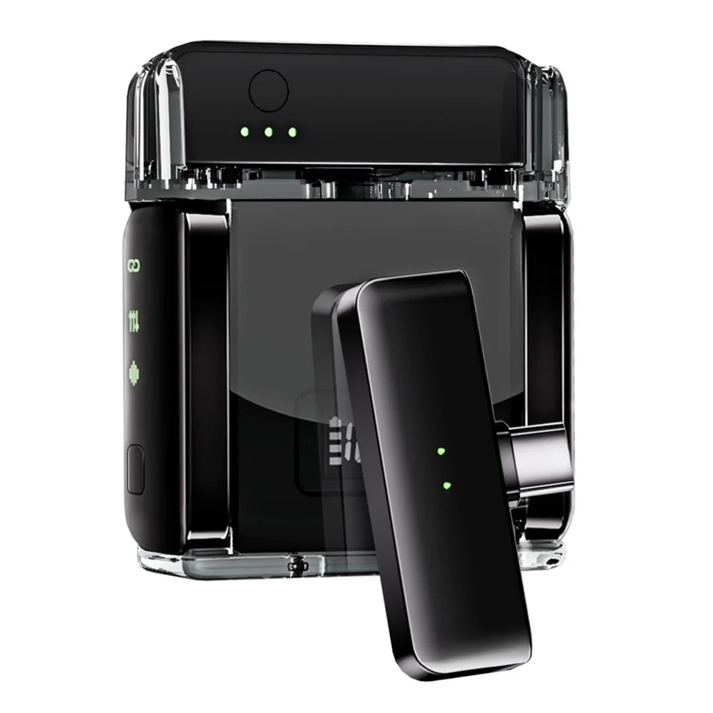 S51 Wireless Lavalier Microphone with Digital Display Charging Case AI Noise Reduction Clip On Mic, 2 Mic + 2 Receiver - 2