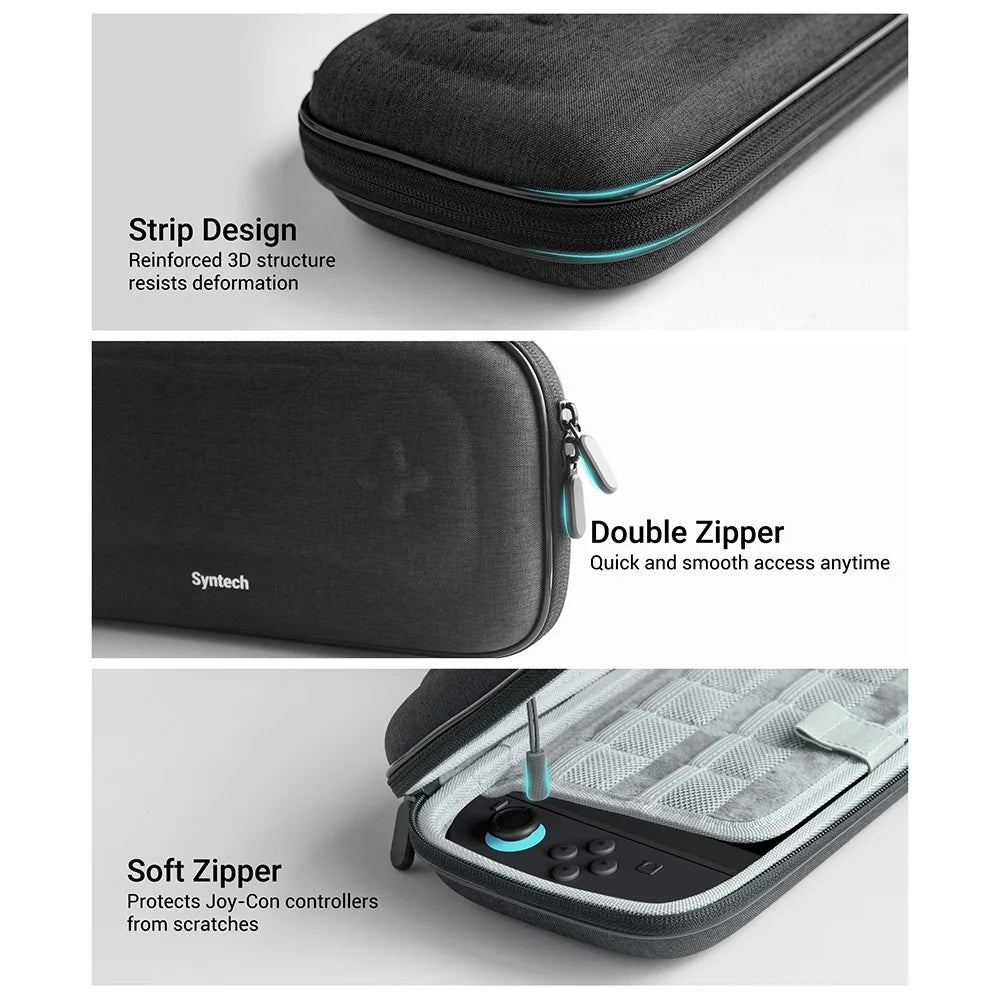 SYNTECH For Nintendo Switch 2 Carrying Case Game Cards Organizer Hard Shell Travel Storage Bag - Black - 7