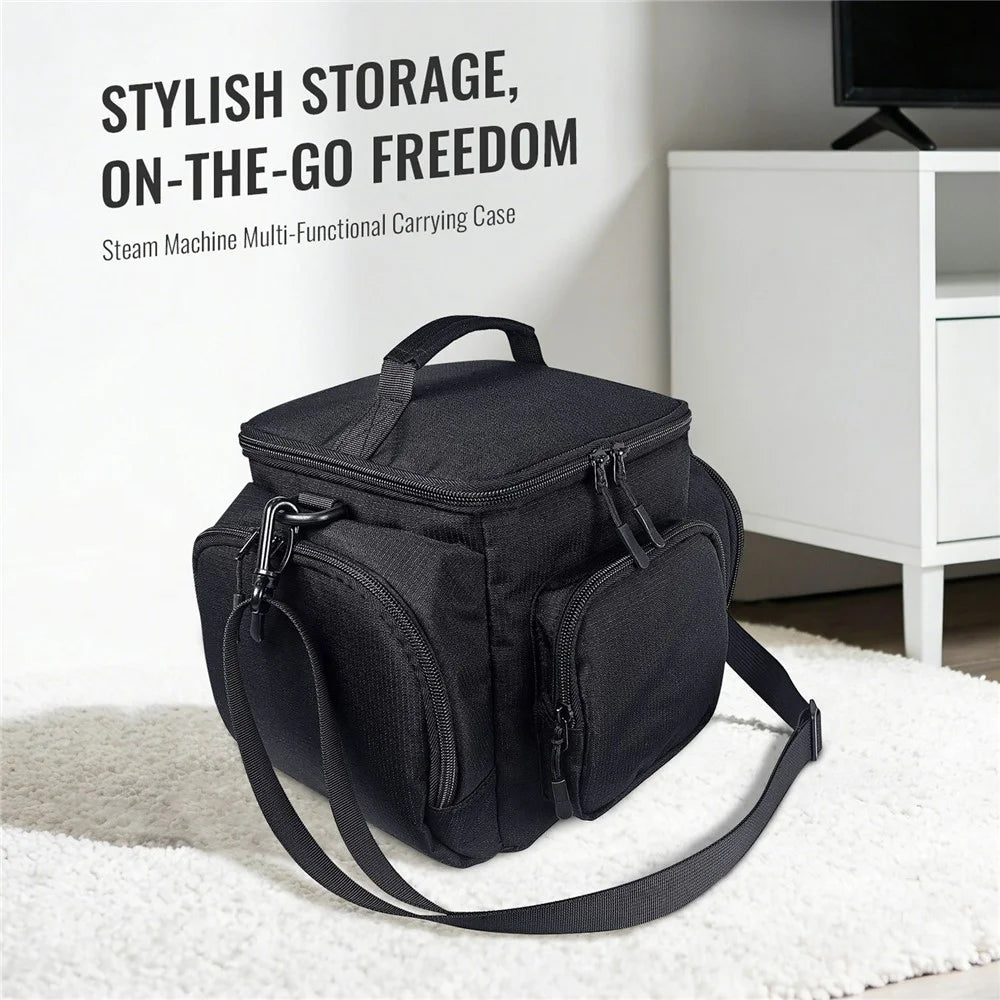 JYS SDM002 Multi-Functional Carrying Case for Steam Machine  /  Steam Deck Console Travel Storage Bag with Shoulder Strap Waterproof Protective Pouch - Black - 2