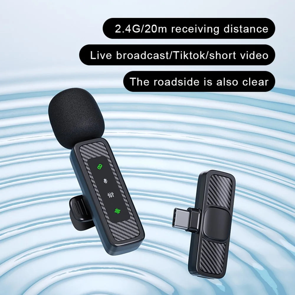 QY22 2.4G Wireless Lavalier Microphone Type-C 20m Range Lavalier Mic for Live Streaming Interview (2 Microphones+1 Receiver) - 6
