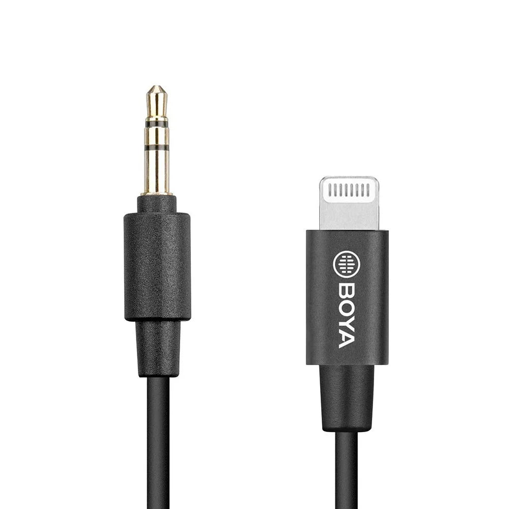 BOYA BY-K1 3.5mm TRS to Apple MFI Certified Lightning Adapter Cable for iPhone - 1