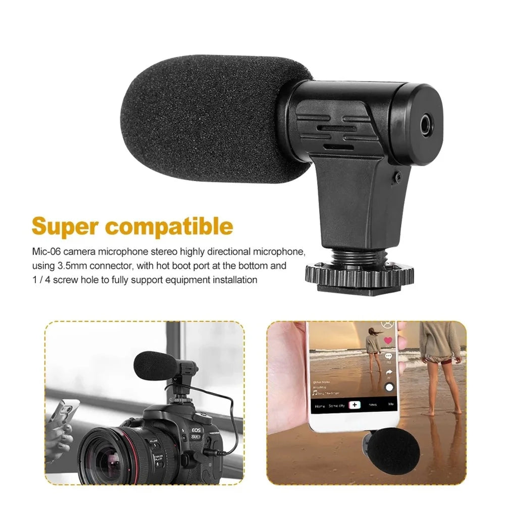3.5mm External Stereo Condenser Microphone for DSLR Camera Vlog Interview Video Recording Microphone - 2