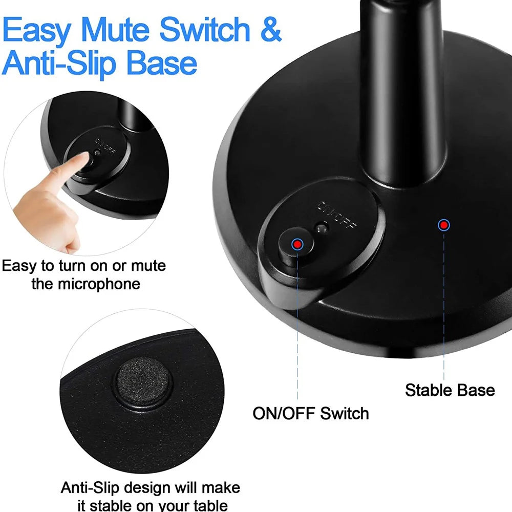 USB Desktop Gooseneck Microphone Conference Game Live Streaming Microphone for Computer - 4