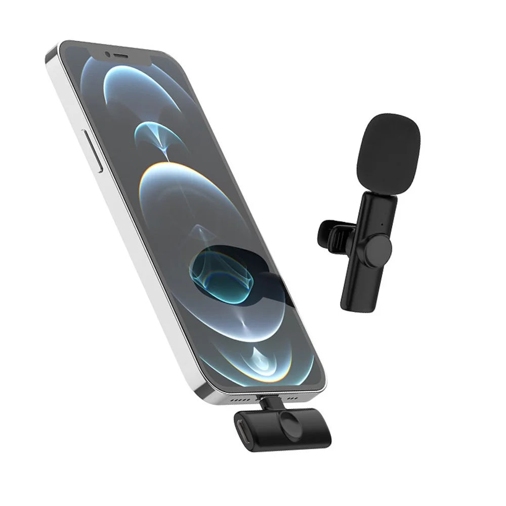 K2 2 Lavalier Microphones with 1 8-Pin Receiver Noise Reduction Live Interview Phone Recording Wireless Lapel Mic - 3