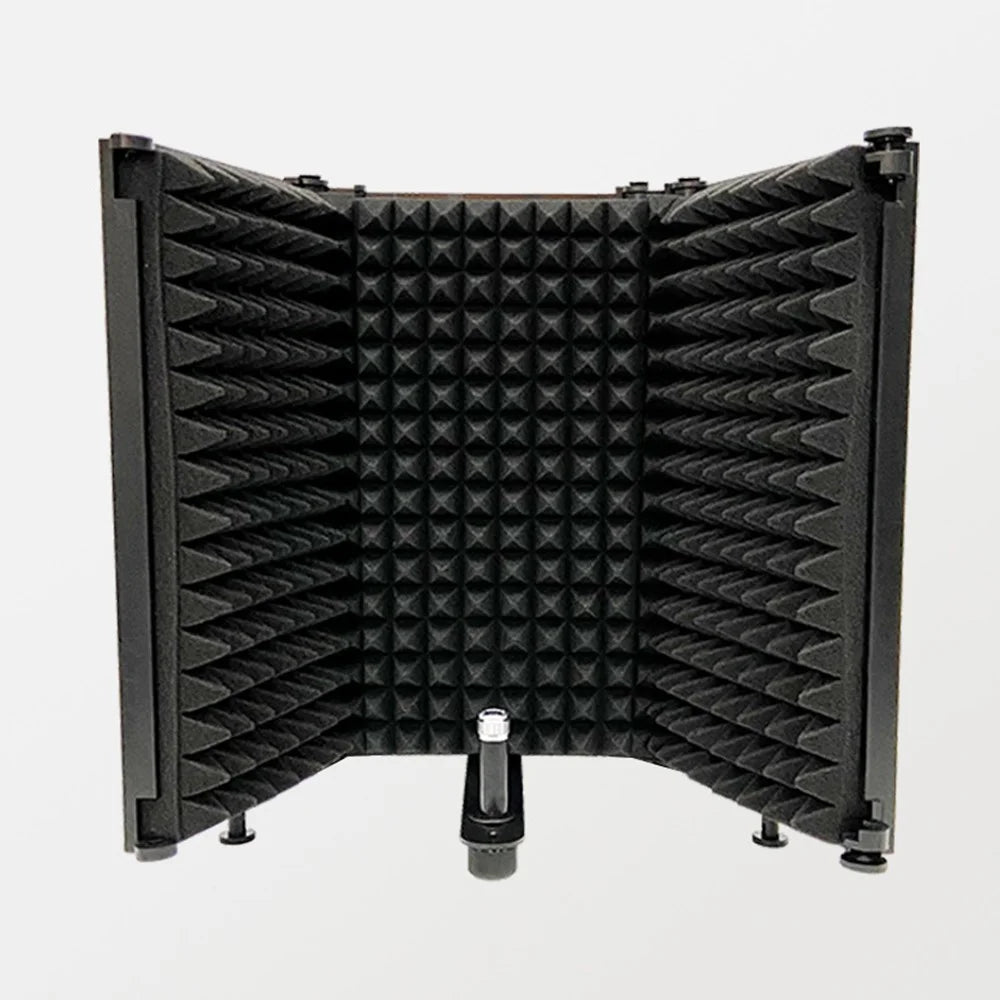 AQA S3 Microphone Isolation Shield High Density Absorbent Foam 3 Folding Panels Sound Shield Mic Recording Equipment - 2