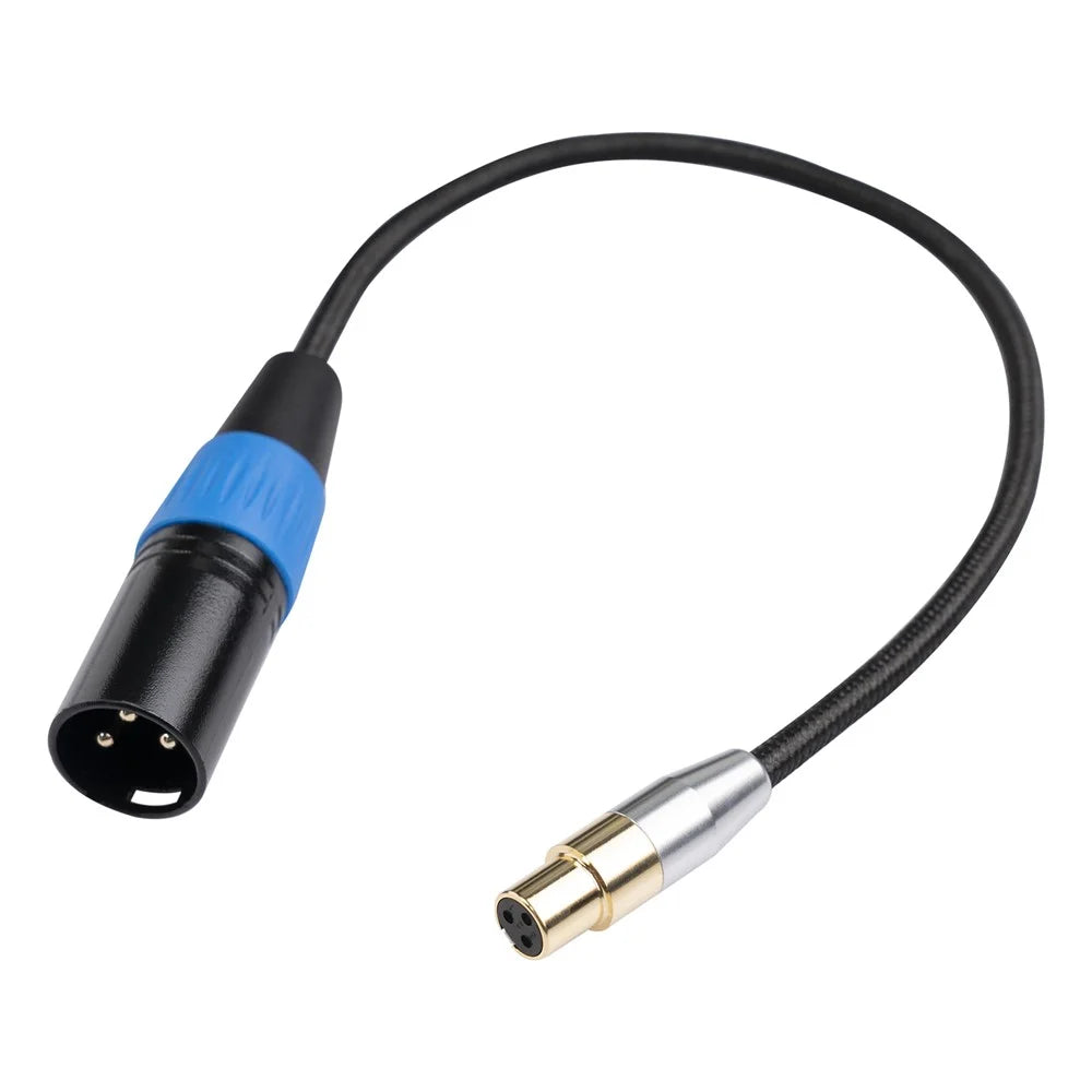 SA119GXK108BU 0.3m 24K Gold Plated Mini XLR to XLR Male Cable Microphone Audio Adapter Cord - 1