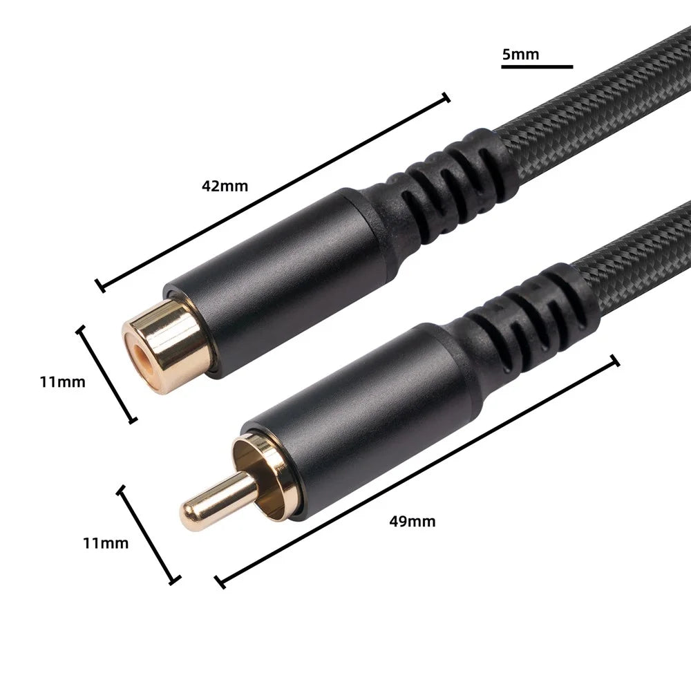 3709MF 1.8m RCA Male to Female Audio Extension Cable AUX Cord for HDTV DVR Speaker - 4