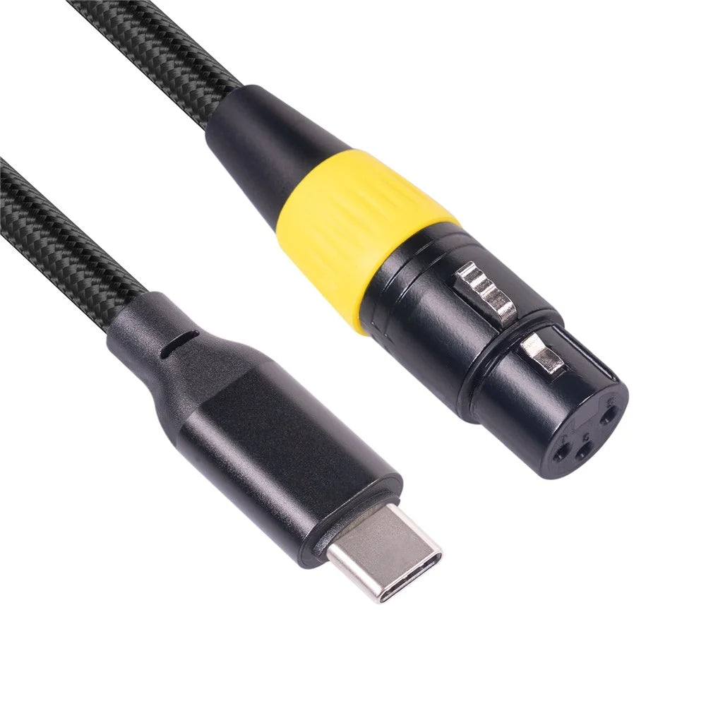 TY07F 2m Type-C Male to XLR Female Microphone Cable USB-C to 3 Pins Connector Mic Recording Cable Compatible with Mac OS, Windows, Vista Systems - 2