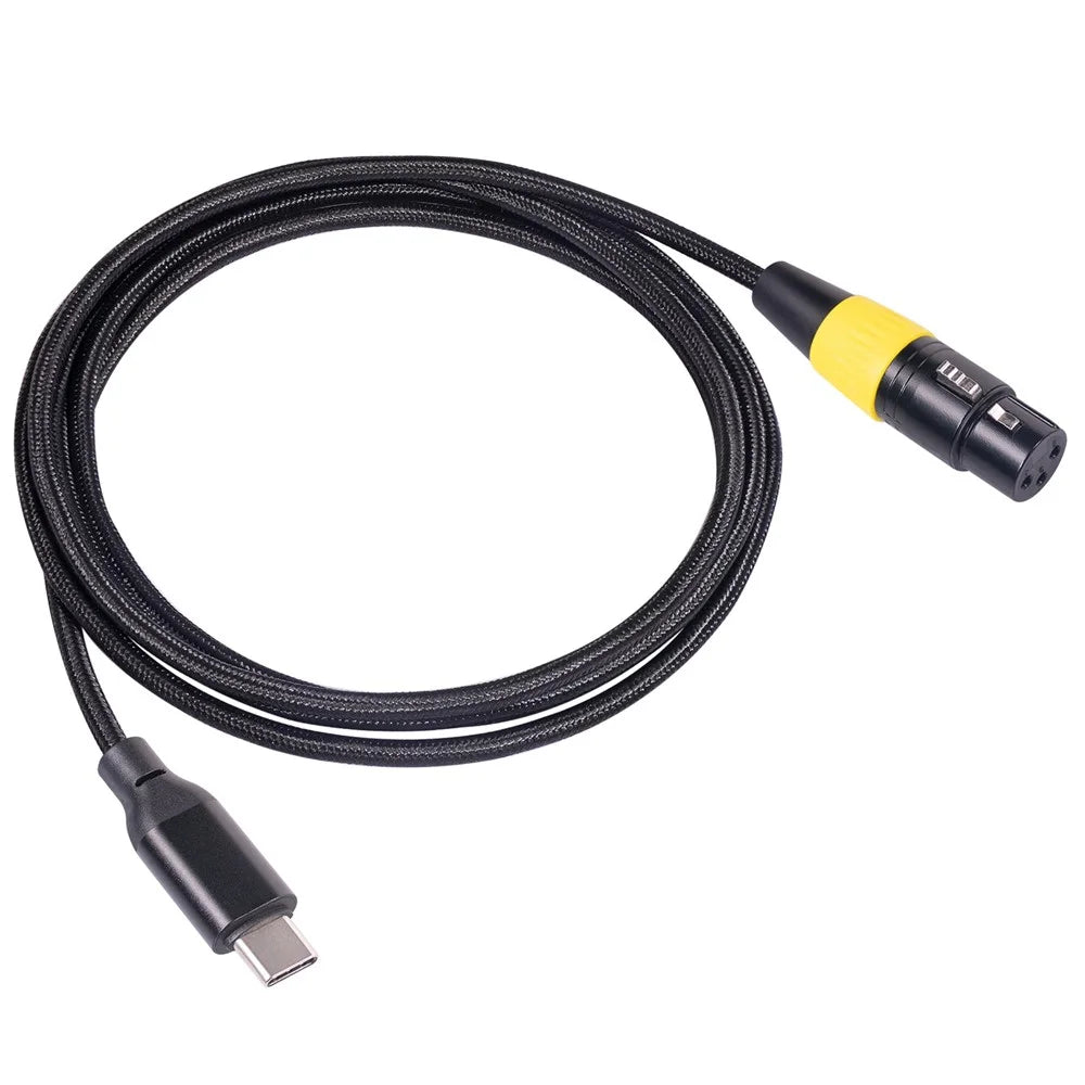 TY07F 3m USB-C Male to XLR Female Mic Cable Type-C to 3 Pins Connector Microphone Cord Compatible with Mac OS, Windows, Vista Systems - 1