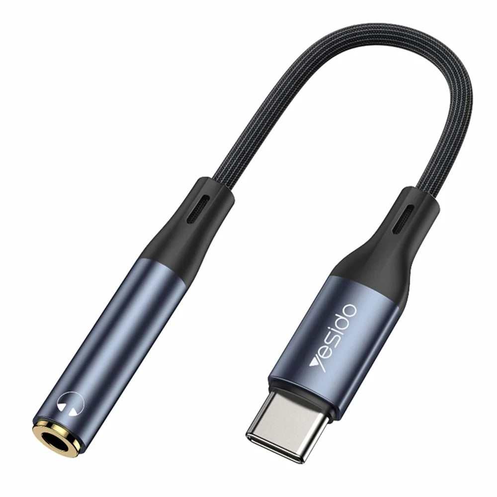 YESIDO YAU38 15CM Type-C Male to 3.5mm Female AUX Cable Audio Adapter Cord USB-C to Aux Headphone Connector Line - 1