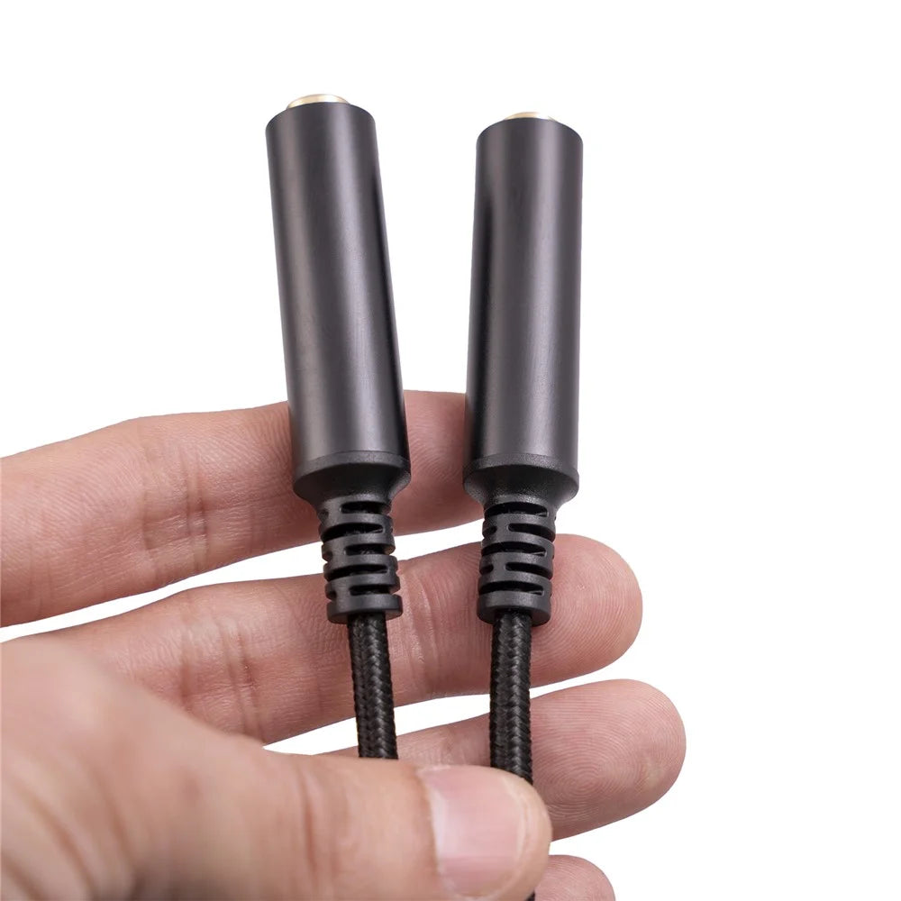 3718 30cm 6.35mm 1 / 4 Inch 1 Male to 2 Female Stereo Y Splitter Audio Cable for Guitar / Amplifier / Mixer - 6