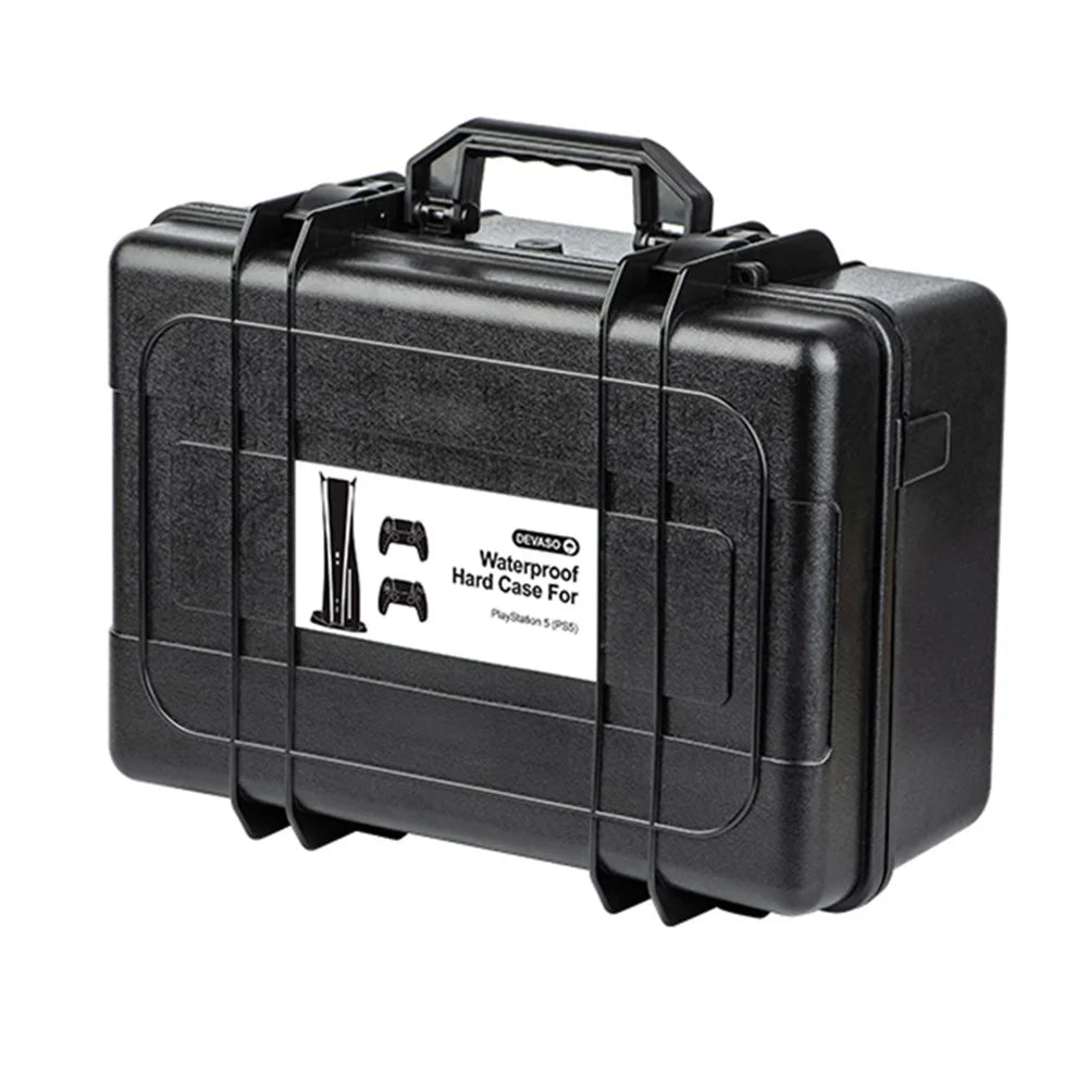 DEVASO For Sony PlayStation 5 Portable Waterproof Anti-shock PP Storage Box Game Console Dual Gamepad Carrying Case - 7