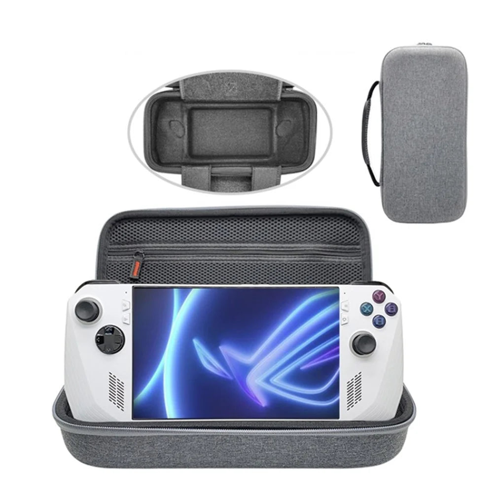 For ASUS ROG Ally Carrying Case Game Console Protective Hard EVA Box Travel Storage Bag with Stand Holder Design - Black - 7