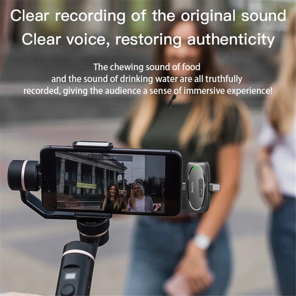 YESIDO KR15 Low Latency Wireless Lavalier Microphone iP / Type-C / 3.5mm Receiver + 2 Transmitter Mic Set - 3