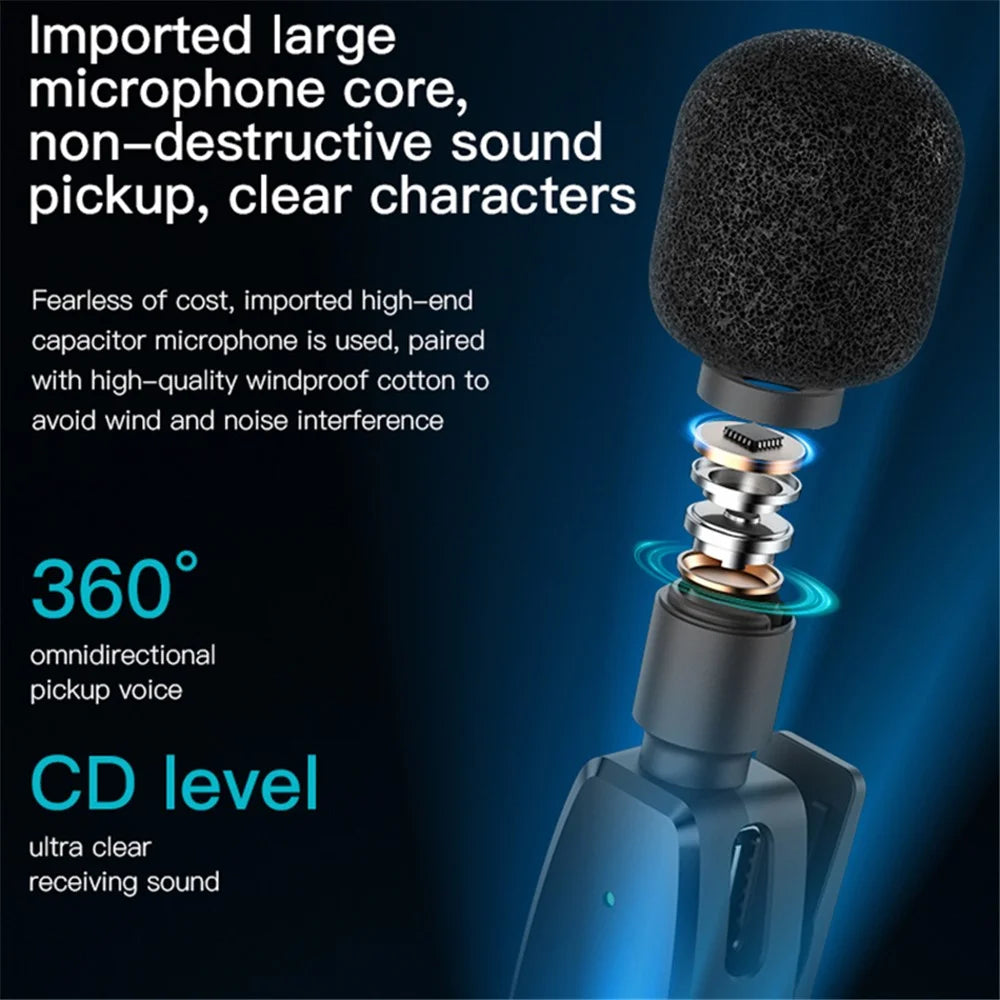 YESIDO KR14 8-Pin Plug Mini Recording Mic for iPhone Wireless Lavalier Microphone  (2 Transmitters + 1 Receiver) - 5