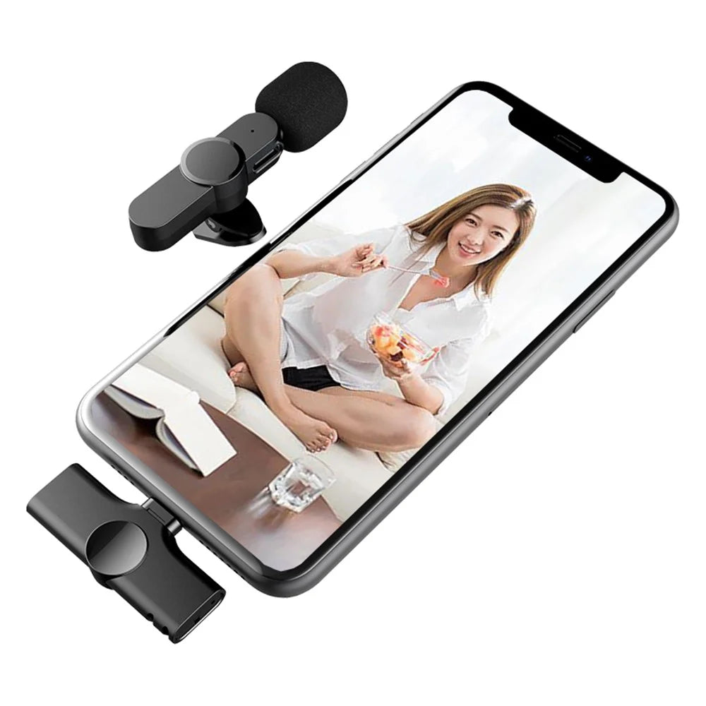 K5 Mini Clip-On Recording Mic Wireless Lavalier Microphone (1 Transmitter + 1 Receiver) - Type-C Plug - 2