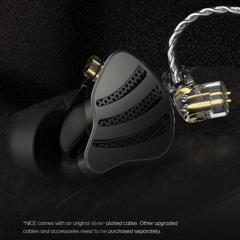 ND Nice HiFi Sound Headphones In Ear 0.75mm 2-Pin Interface Wired Earbuds - Black / No Mic - 5