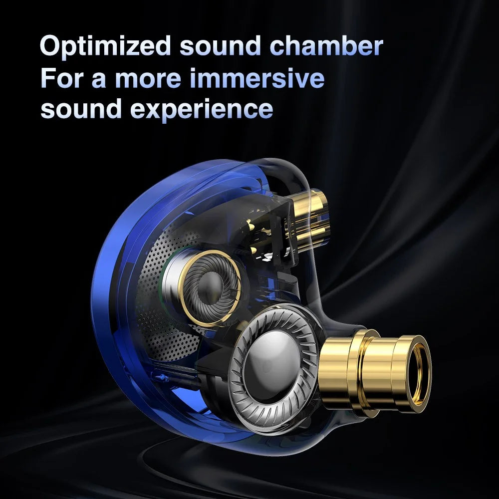 TRN MT4 PRO Detachable 3.5mm Wired In-Ear Earphone Dual Dynamic Driver HiFi Monitor Headphone with Mic - Blue - 6