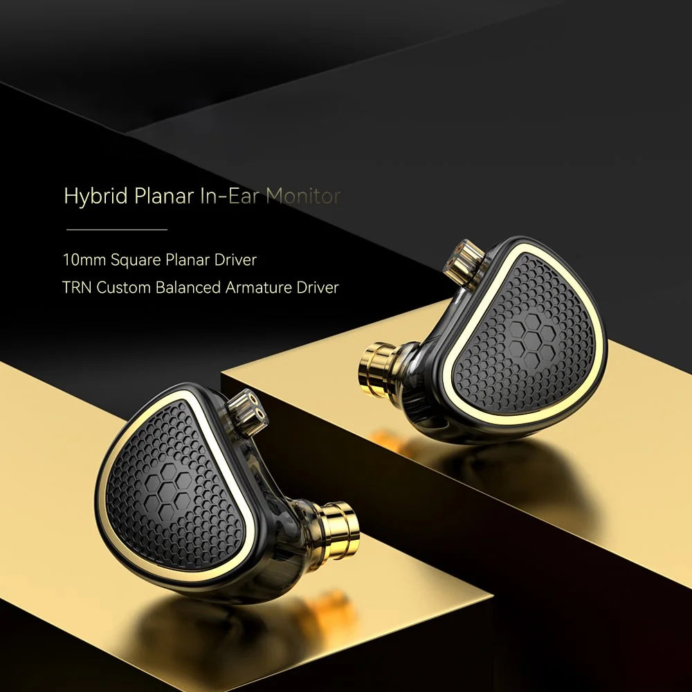 TRN Xuanwu Detachable 3.5mm Wired In-Ear Earphone 10mm Square Planar Driver HiFi Headset without Mic - 3