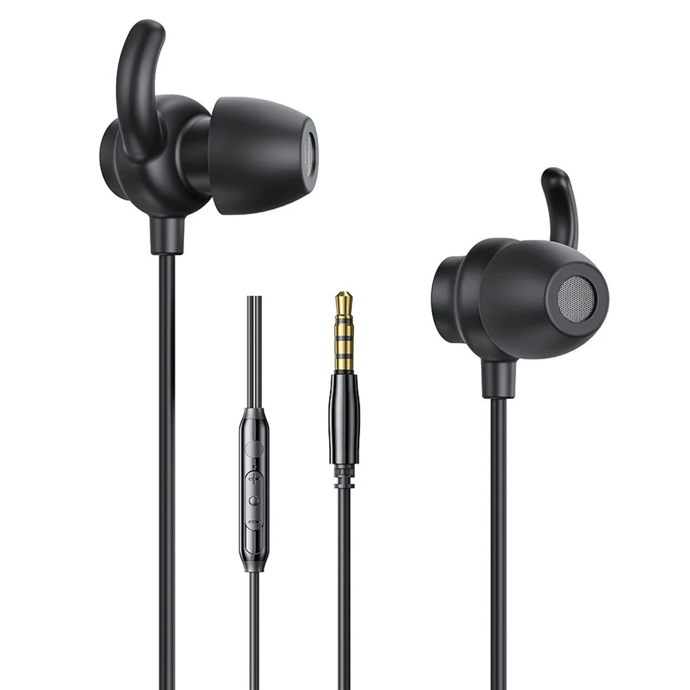 WEKOME YB07 Kinkong Series 3.5mm Plug Wired Earphones Sleep Music Call Earbuds - Black - 1