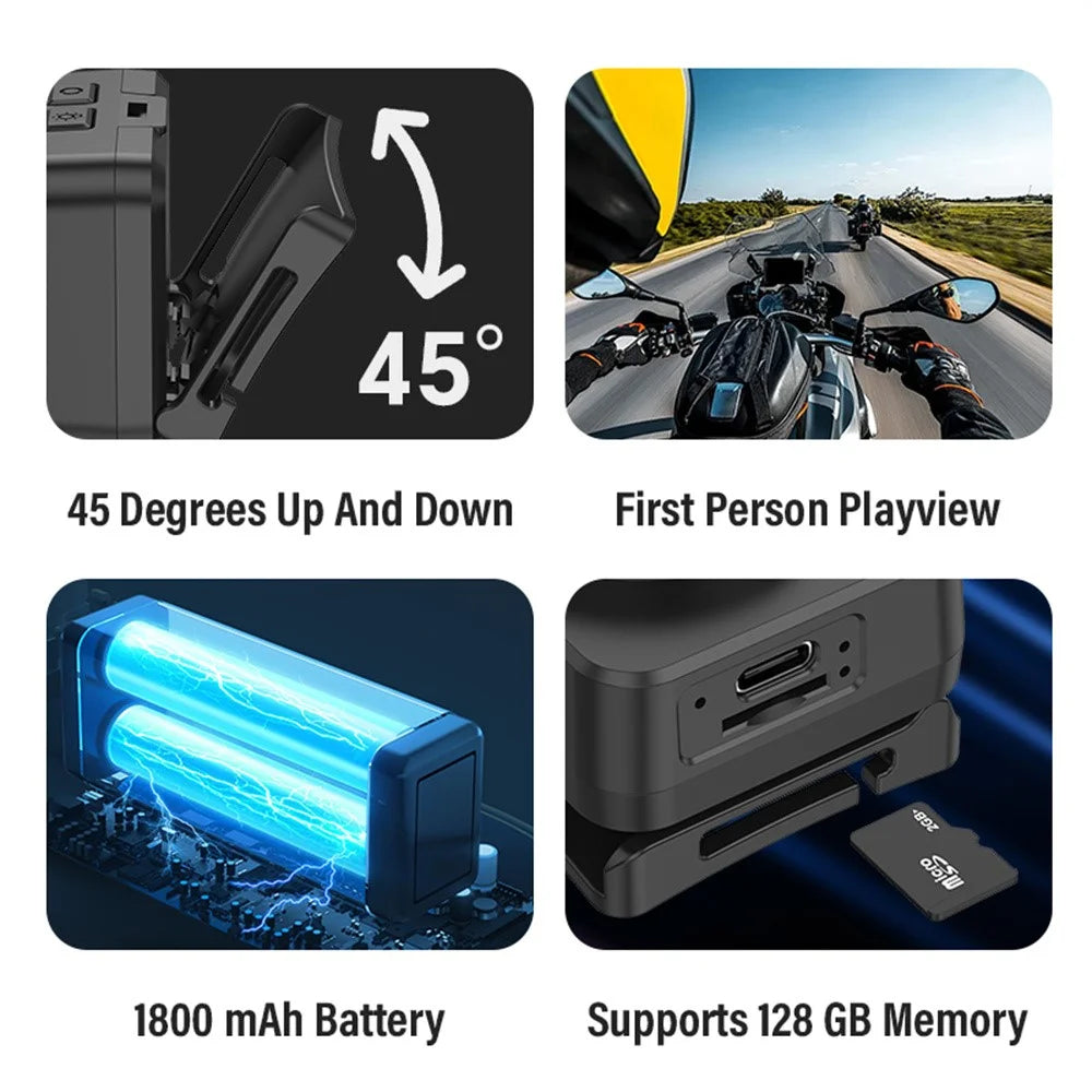 D8 Outdoor Portable HD Head Mounted Camera Sports 1080P Video Recording LED Headlight with 32GB Card - 6