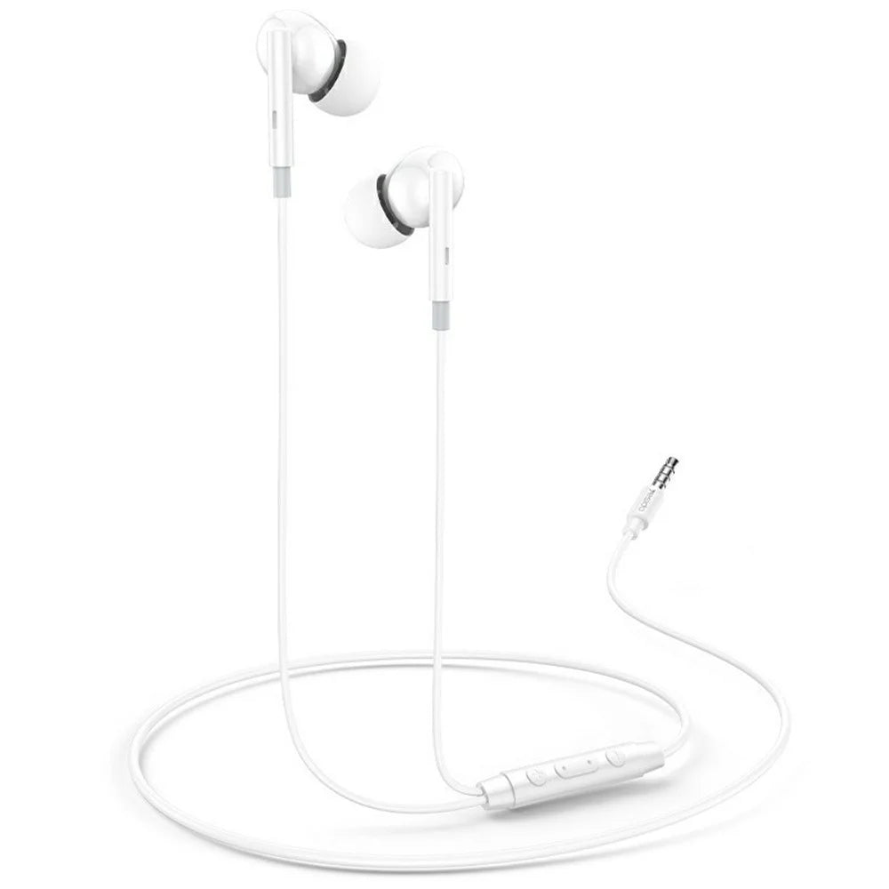 YESIDO YH46 3.5mm Wired Earphones with Micphone One-Button Control Corded Headphones for Calls / Music - White - 1