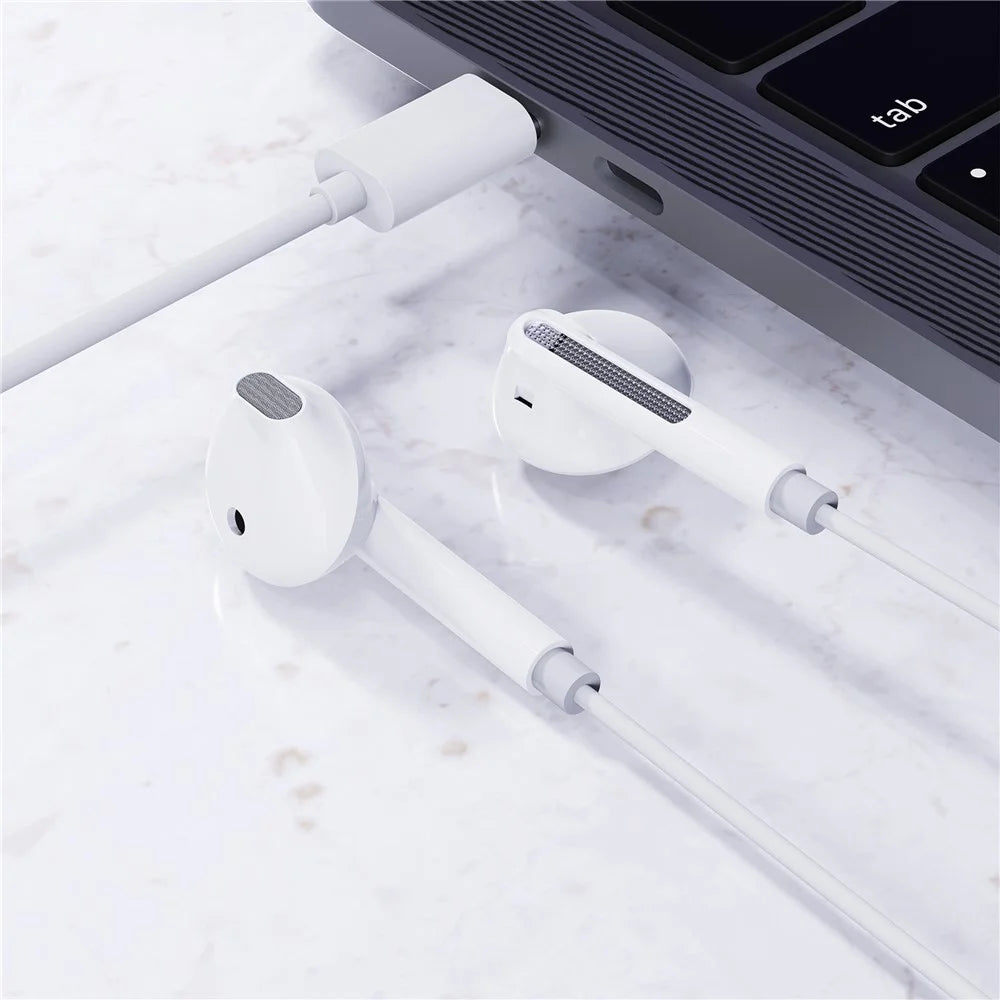 ACEFAST L13 USB-C Semi-in-ear Wired Earphone HD Microphone 3-Button Control Headphone - White - 3