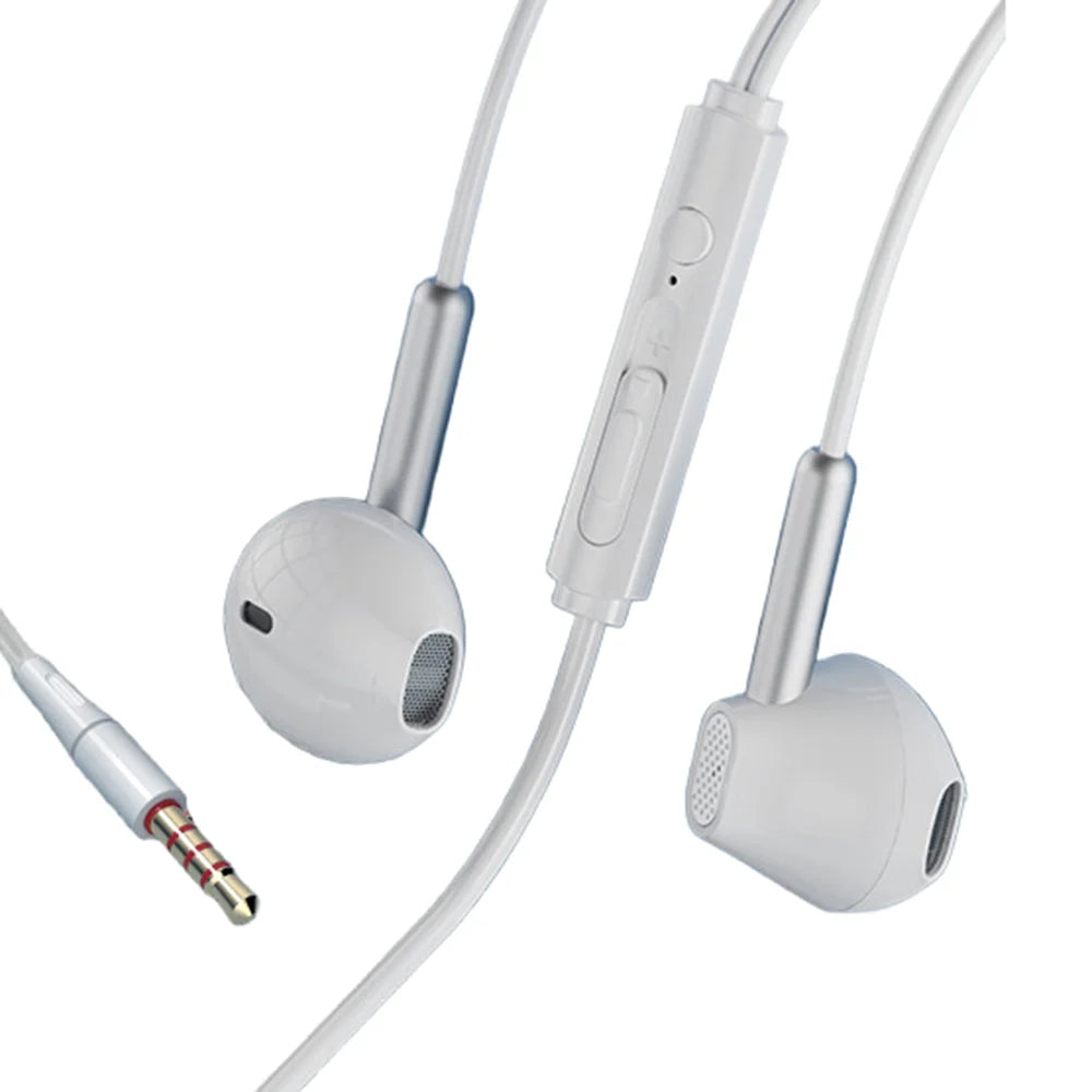 ERAZER EY02 Wired Earphones 14mm Driver HiFi Sound Semi-in-ear Earphones with Mic (Invested By Lenovo) - 3.5MM/White - 1