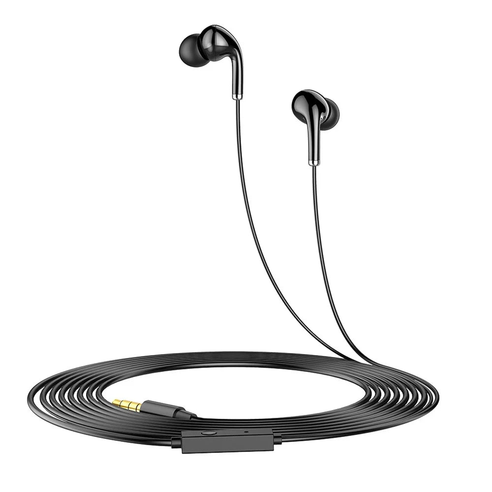 AWEI PC-6 3.5mm Wired In-ear Earphones Music Headset with Mic Wire Control for iOS Android Mobile Phone - White - 1